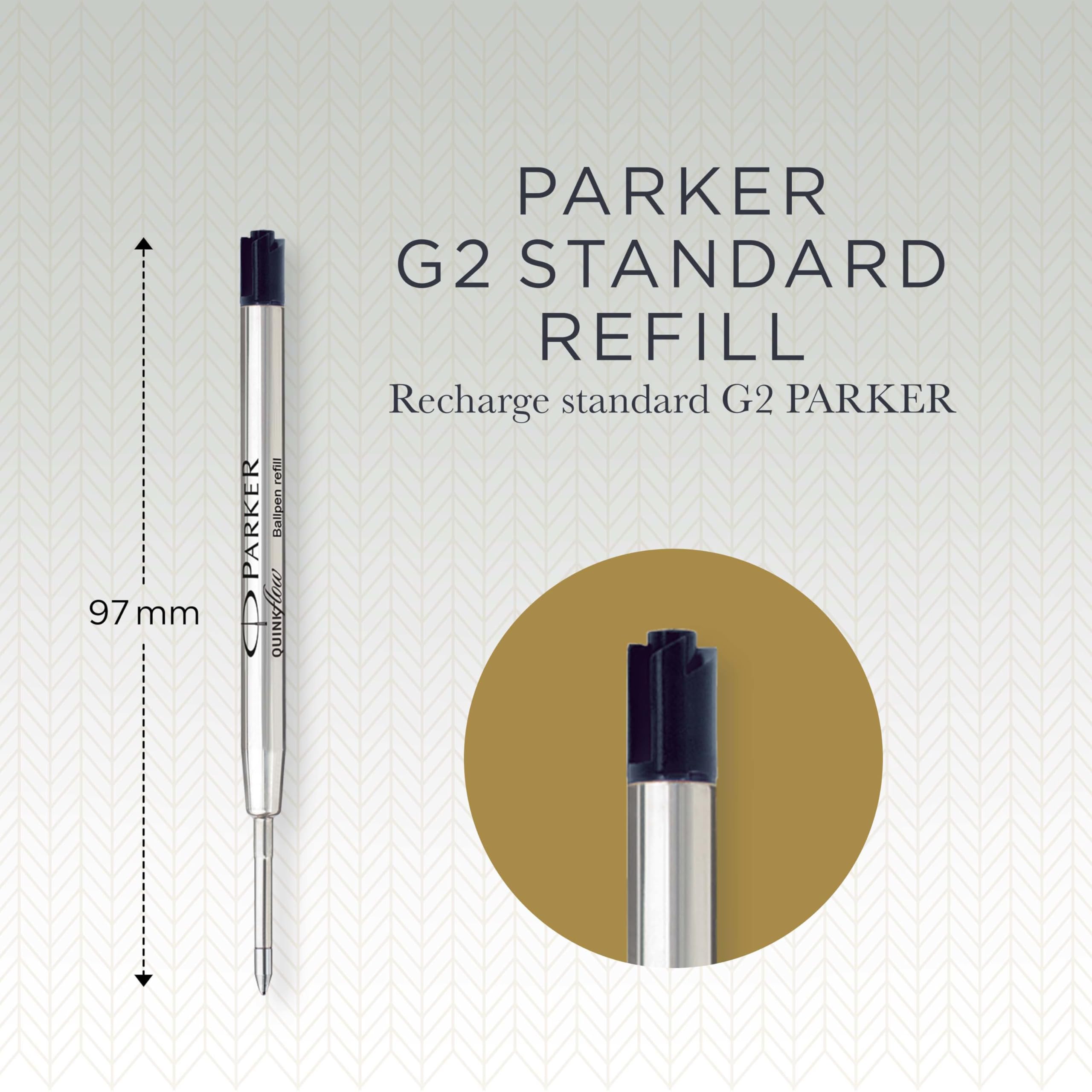 Parker Ballpoint Pen Refills | Medium Point | Black QUINKflow Ink | 6 Count Value Pack