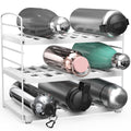 Simple Houseware Adjustable Water Bottle Storage Rack for Tumblers, Travel Mugs, and Baby Bottles, White