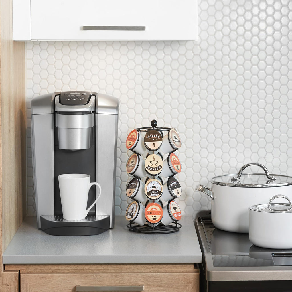 Starfrit Coffee Pod Capsule Carousel - Holds up to 24 Keurig K-Cups Pods - Spins 360-Degrees - Lazy Susan Platform - Black