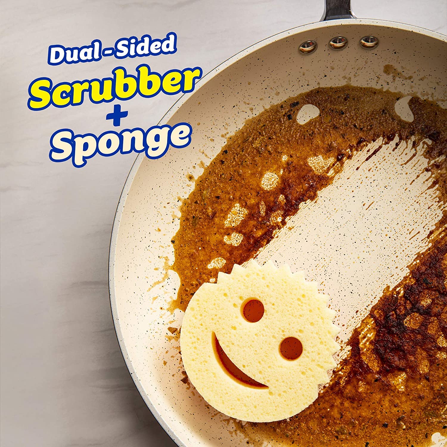 Scrub Daddy Dual Sided Sponge and Scrubber - Scrub Mommy - Scratch Free Sponge for Dishes and Home, Soft in Warm Water, Firm in Cold, Odor Resistant 4 Count