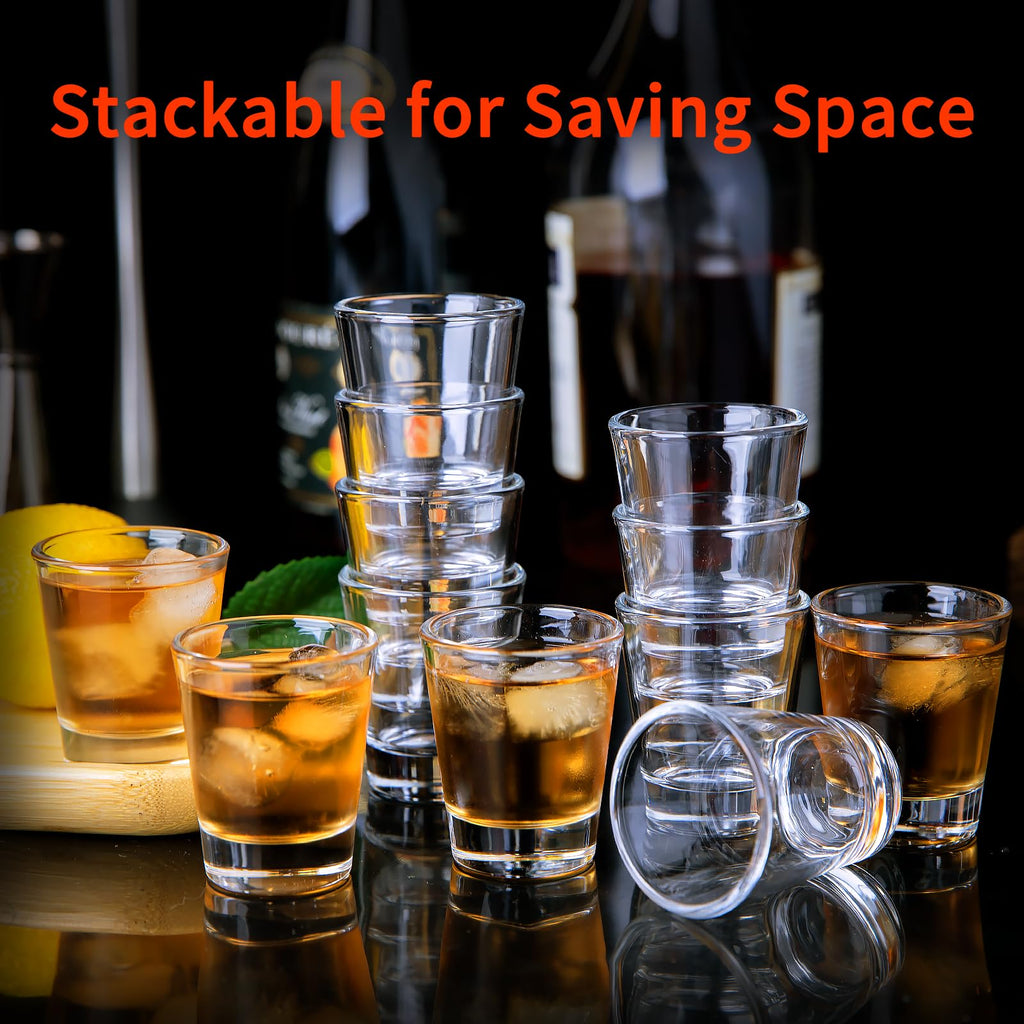 Shot Glass Set of 36 Heavy Base Shot Glass Bulk 2 oz Round 60ml Shot Glasses Set for Espresso, Whiskey, Liqueurs and Tequila