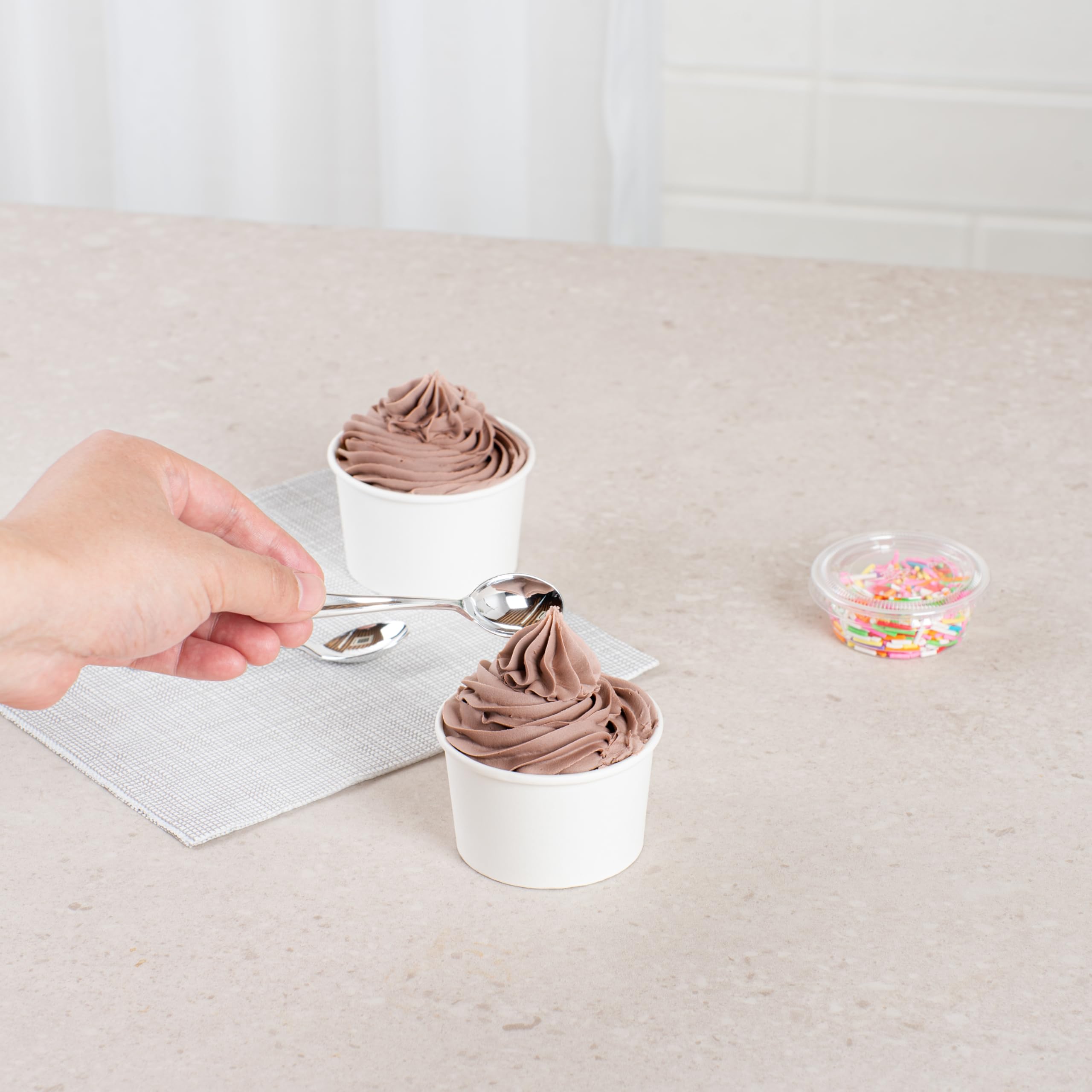 Restaurantware White 3 Count to Go Cup Disposable 3 x 3 x 1.8 Inches Paper Mini Cup Grease-Resistant Cup Recyclable Durable Design