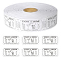 1000 Pcs Drink Ticket Single Raffle Tickets Roll Cocktail Design Free Drink Ticket for Events Wedding Work Formal Parties Leisure Class Reward