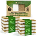 AIRNEX 10 Pack Biodegradable Natural Kitchen Sponges - Eco Friendly Cellulose and Coconut Dish Scrubbers - Odourless, Non Scratch, Dual Sided Multipurpose Sponges