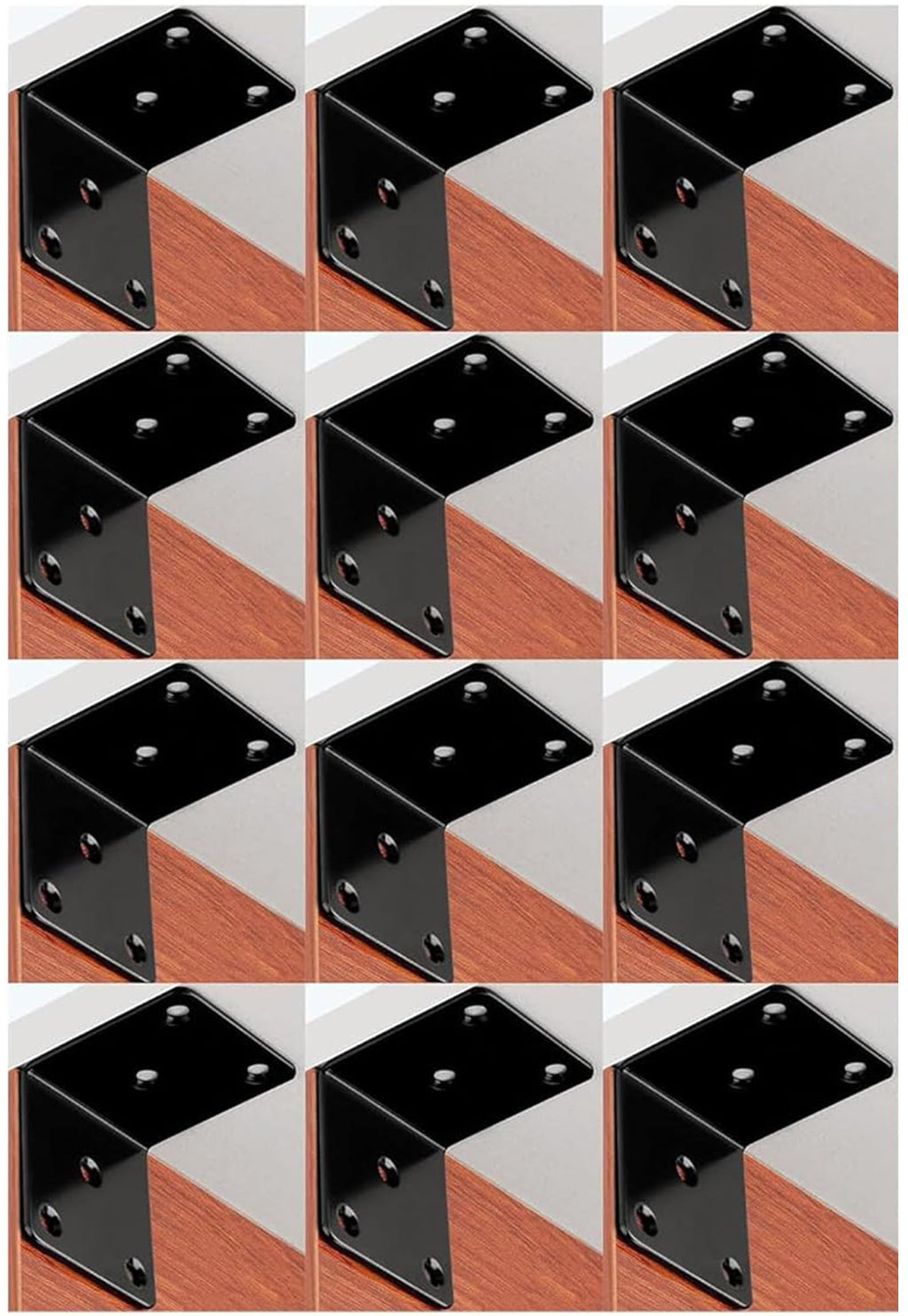12Packs 2in Black L Corner Brackets for Wood, 2 X 2 Inch Heavy Duty Coner Bracket Brace Joint Right Angle Bracket 90 Degree Corner Fastener