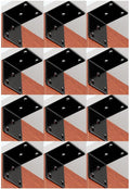 12Packs 2in Black L Corner Brackets for Wood, 2 X 2 Inch Heavy Duty Coner Bracket Brace Joint Right Angle Bracket 90 Degree Corner Fastener