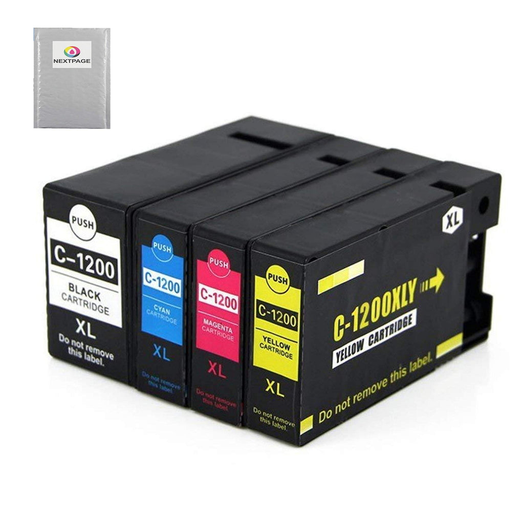 4 Pack PGI-1200XL Ink Cartridges Replacement for Canon PGI-1200 XL 1200XL Ink Cartridge Work with MAXIFY MB2020 MB2120 MB2320 MB2720 MB2050 MB2030 Print...