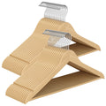SONGMICS Wooden Hangers, Coat Hangers, Pants Bar, 360° Swivel Hooks, Solid Birch Wood, Space-Saving, for Jackets, Shirts, Coats, Pack of 30, Natural Beige UCRW030K01