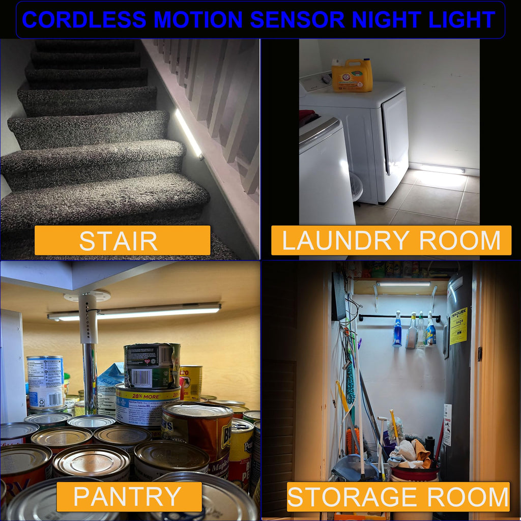 Ultra-Bright 70LED Motion Closet Lights 2000mAh Rechargeable Large Battery Powered Long Lasting Wardrobe Lighting. Cordless Sensor Lamp for Kitchen Under Cabinet, Counter, Pantry. 6000k Cool White