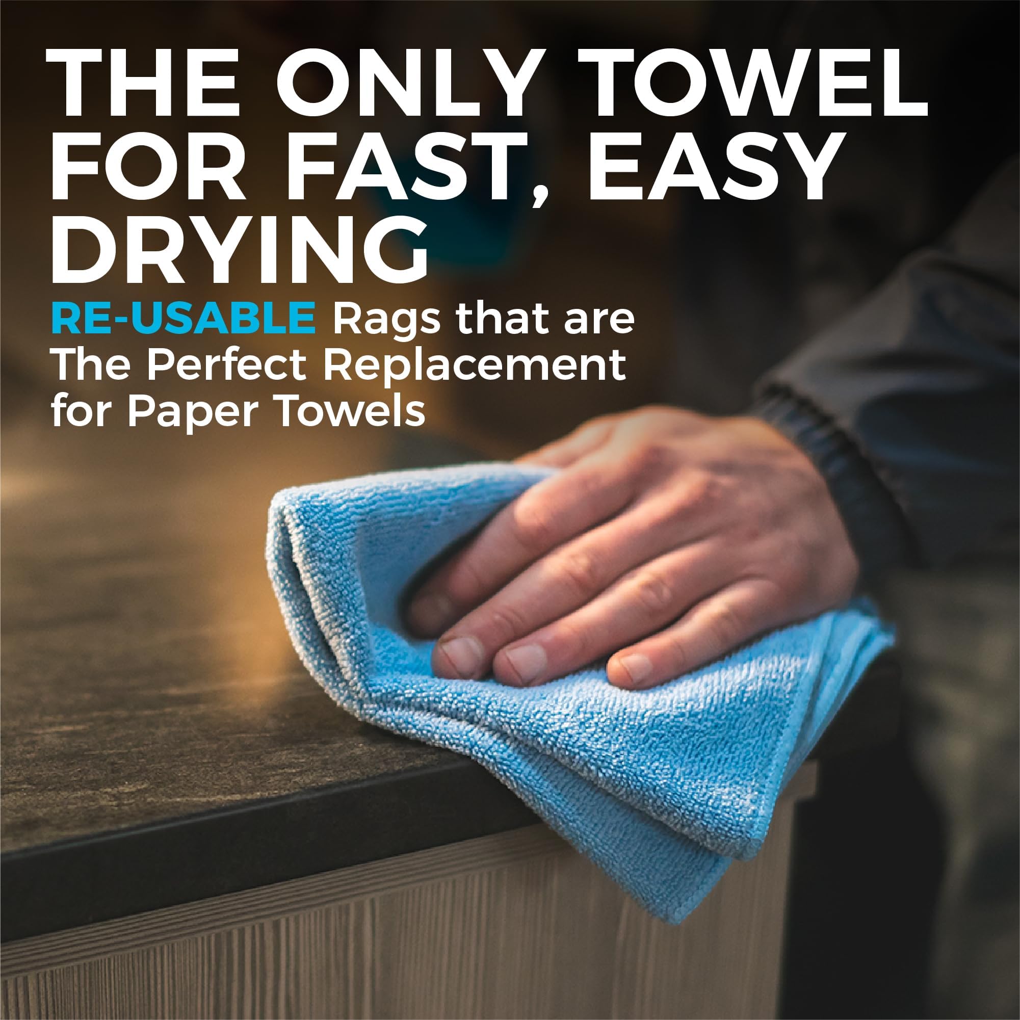 The Rag Company - All-Purpose Microfiber Terry Cleaning Towels - Commercial Grade, Highly Absorbent, Lint-Free, Streak-Free, Kitchens, Bathrooms, Offices, 300gsm, 12in x 12in, Red (12-Pack)