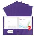 50 Packs Purple Two Pocket Folders,File Folder Letter Size,8.5x11Inches File Folders for Office,School and Home,Organizer File Folder