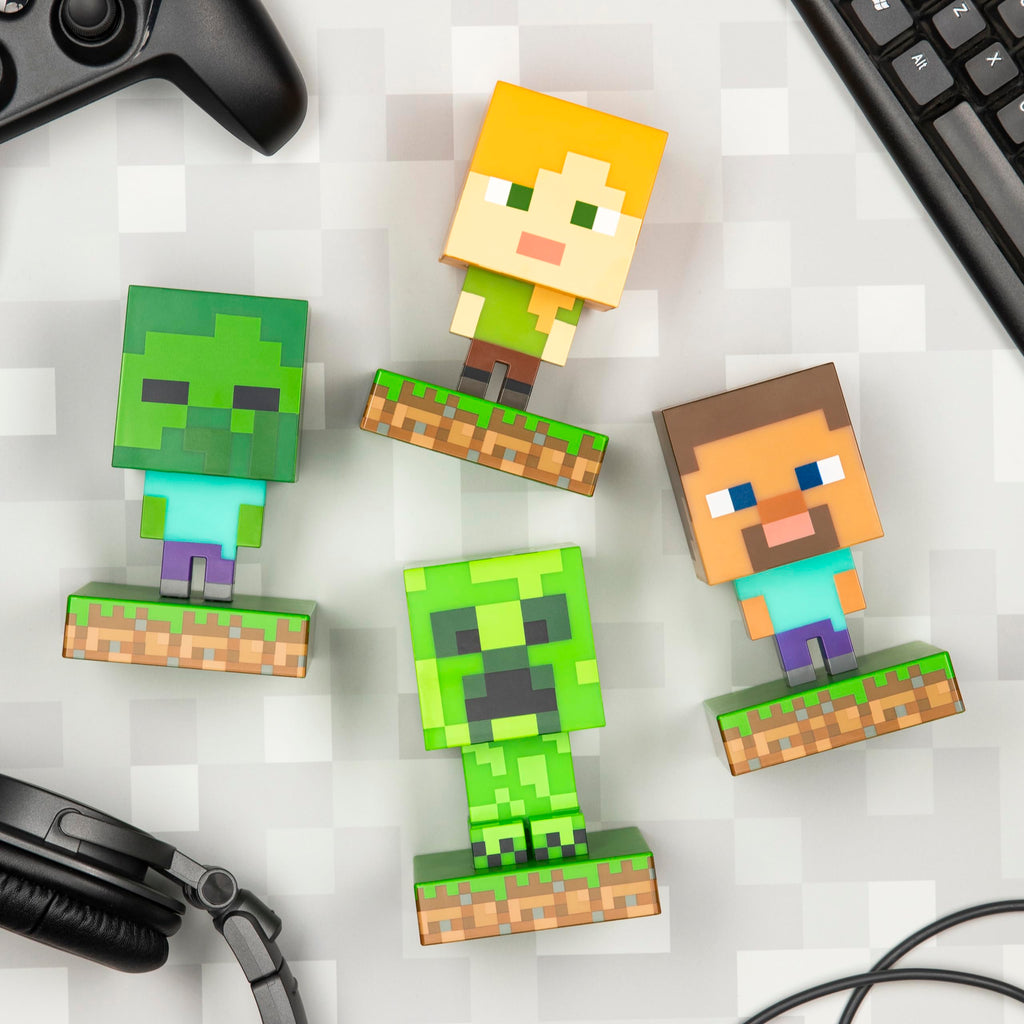 Minecraft Creeper Light, 3D Lamp - Officially Licensed Night Light - 12 cm Tall, Battery Powered, Gaming Room & Bedroom Decor for Minecraft Gamers | Paladone