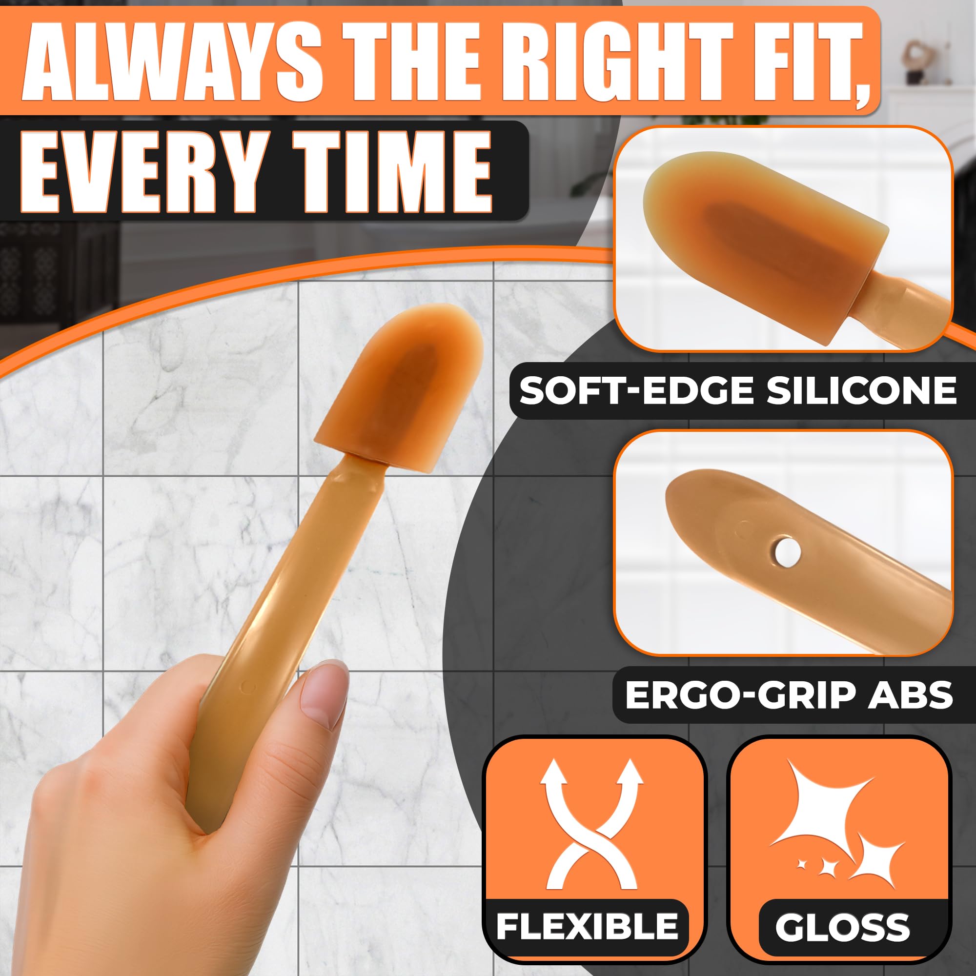 Grout Caulk Caulking Silicone Sealant Finishing Tool Spreader Spatulas Applicator Rubber Tools 4 Size Set