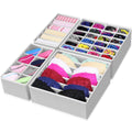 Simple Houseware Closet Underwear and Clothes Organizer Drawer Divider Set of 4, Grey