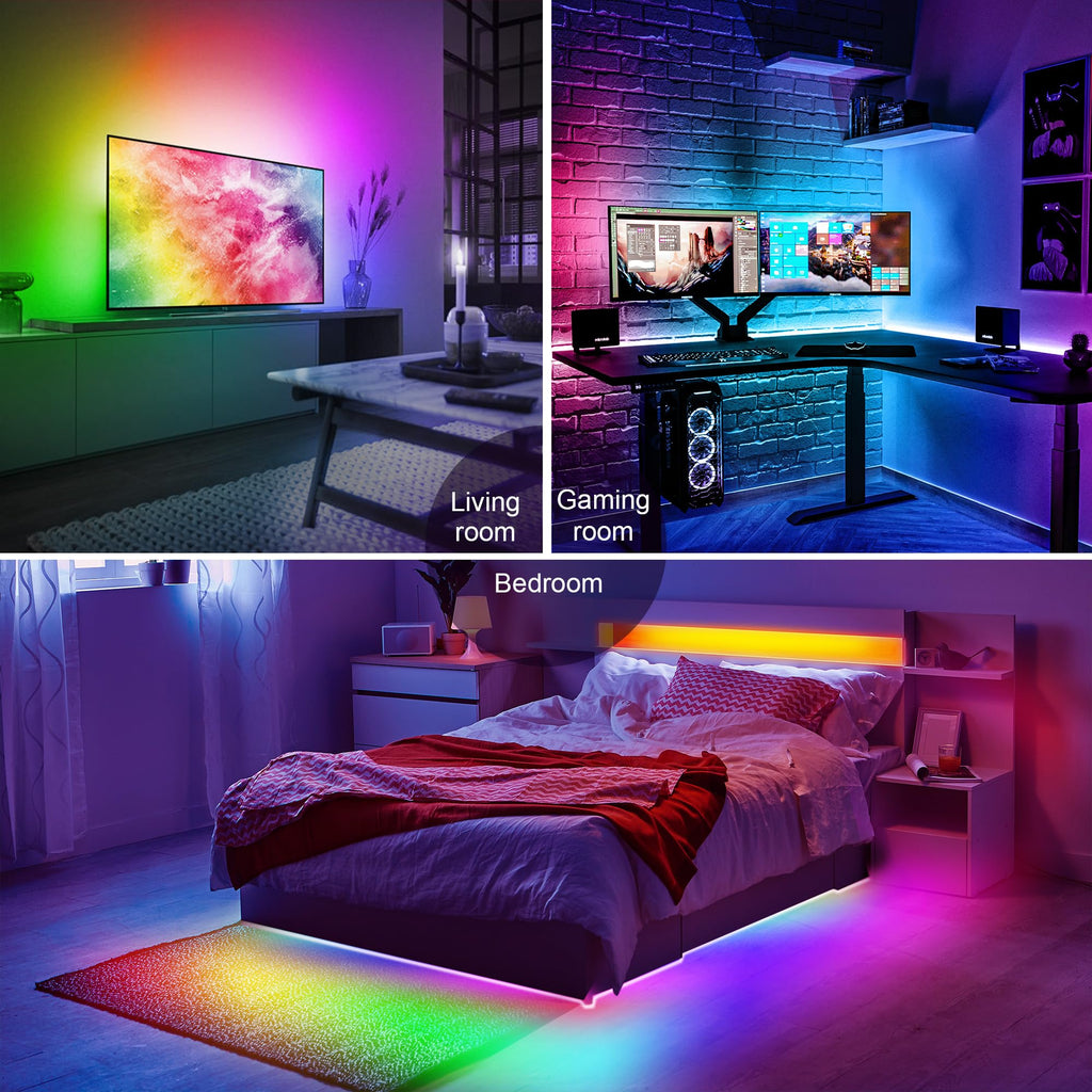 24.6FT LED Lights for TV - ICRGB TV LED Backlight Kit for 80-100 Inch, Work with APP & Remote Control, Music Sync TV LED Lights, TVs Lights Behind, USB Powered
