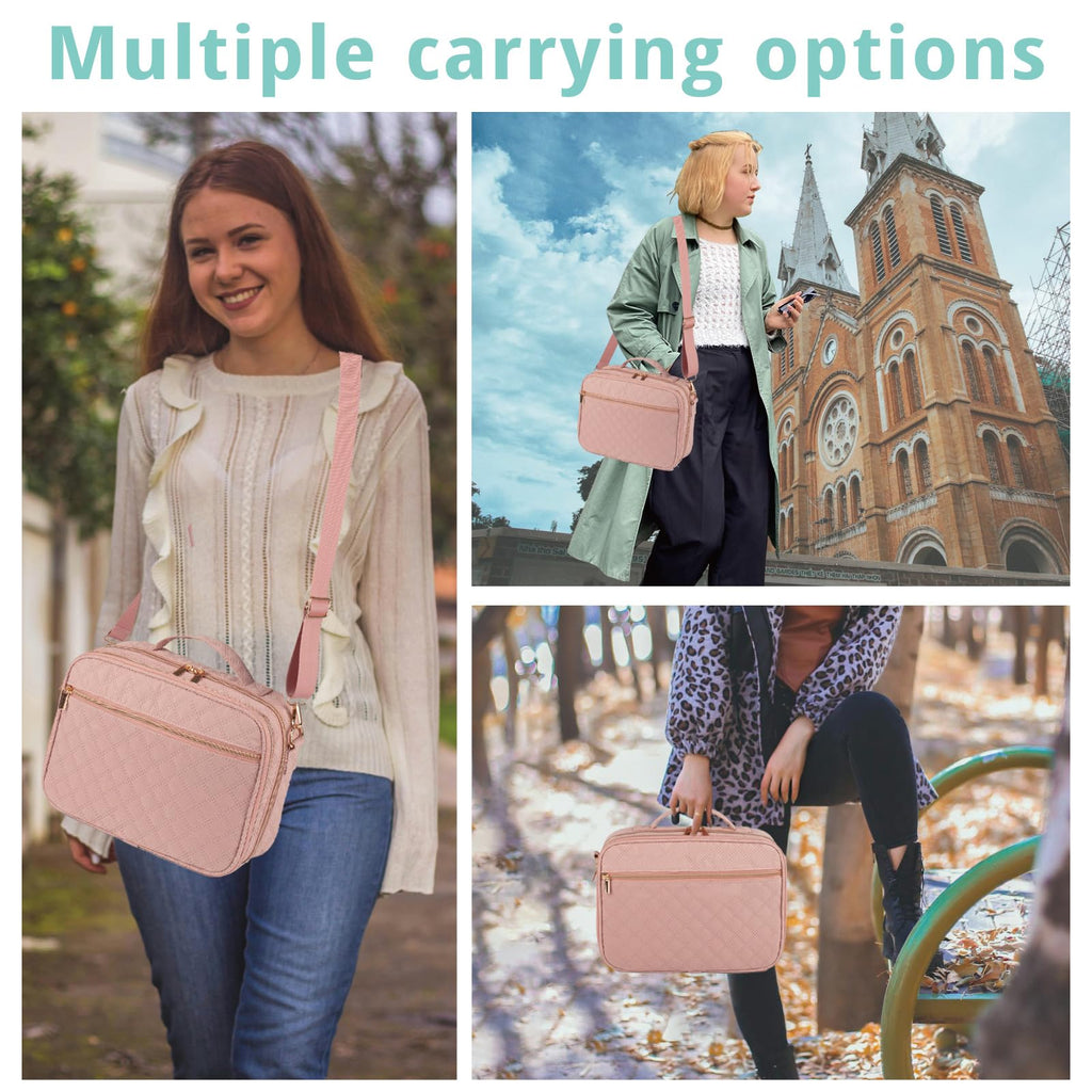 2 Layers Bible Cover for Women,Large Bible Case with Handles Shoulder Strap,Carrying Bible Bag Scripture Case Church Bag Bible Protective with Pocket
