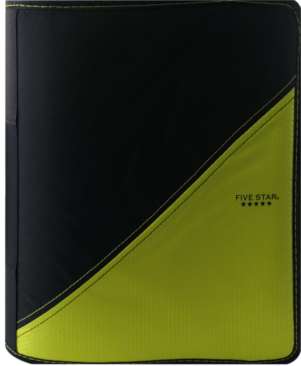 Five Star 3-inch Zipper Binder With Handle, 12-4/5 X 12-1/5 Inches, Assorted Colours. 1 Binder, Colour May Vary (28018)