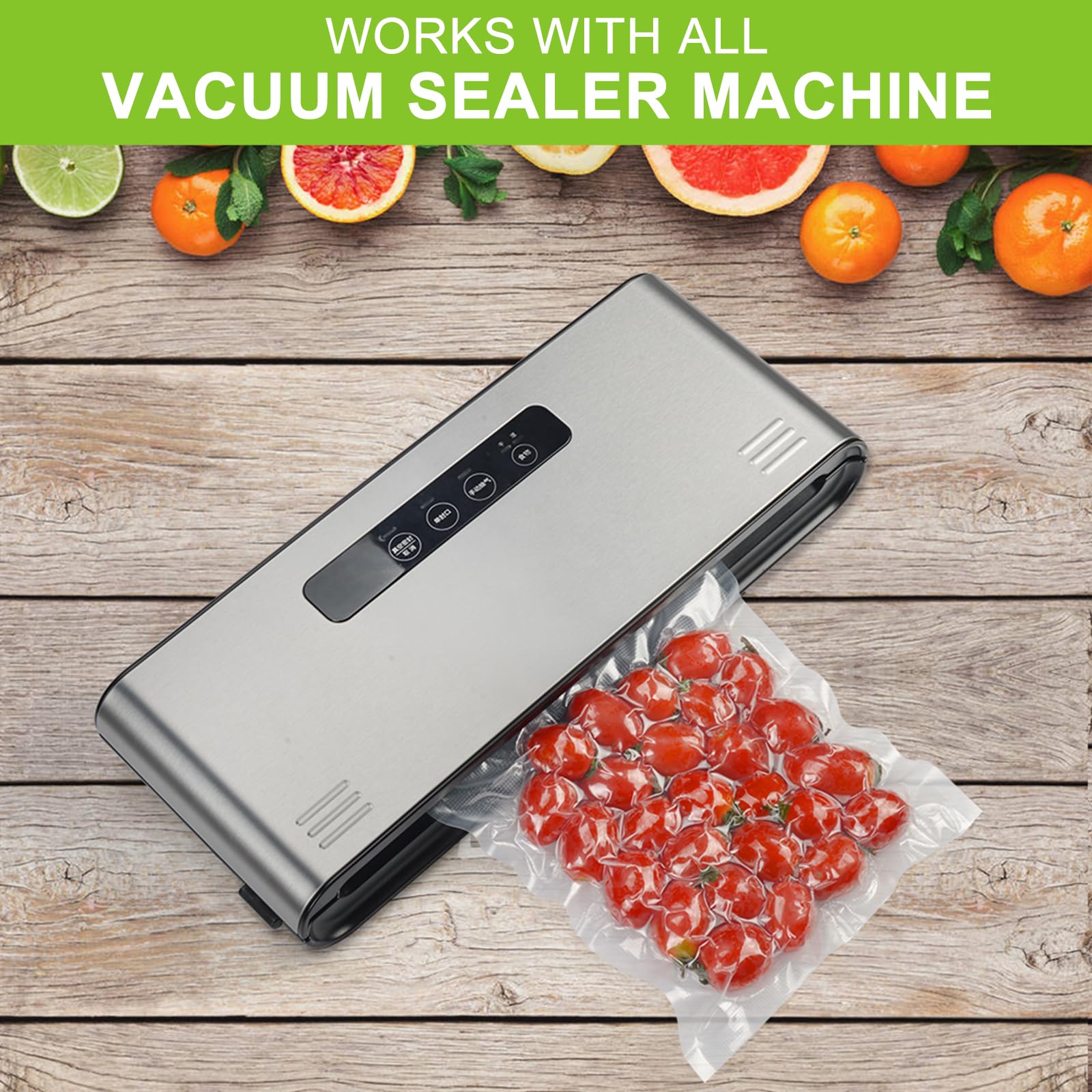 Accenter Vacuum Sealer Bags 6'' x 10'' (100 Pint) + 8'' x 12'' (50 Quart) Precut Heavy Duty Food Saver Bags Sac Sous Vide Bags for Food Storage & Preservation