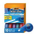 BIC Wite-Out EZ Correct Correction Tape, White, No Dry Time, Tear Resistant Tape, 10-Count