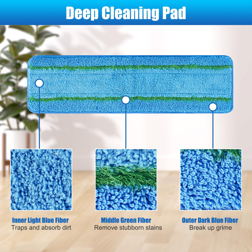 Cleaning Pad for Bona,Microfiber Mop Pads for Hardwood & Hard Surface Floors,4 Pack Washable Reveal Mop Head Replacement for Wet/Dry Spray Mops Cleaning