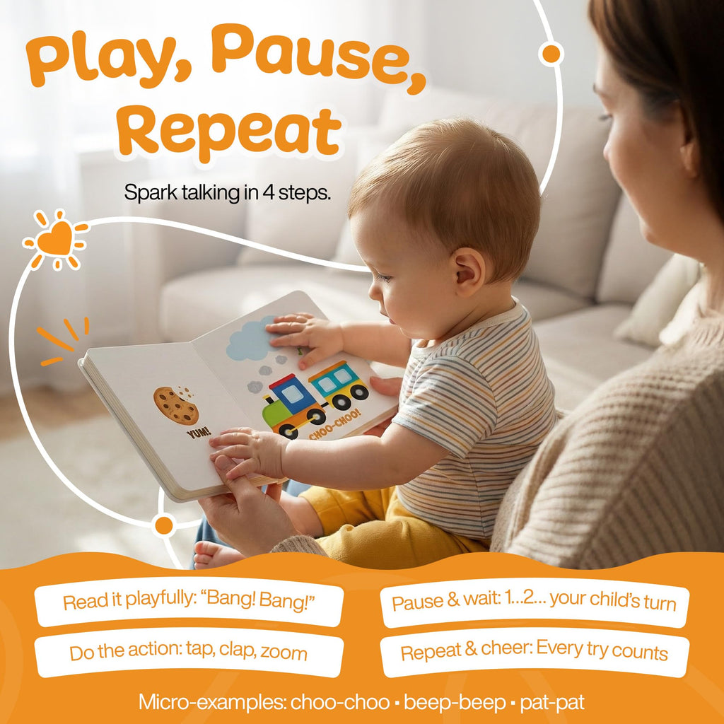 Imitation Book: Interactive & Fun Learn to Talk Board Book For Toddlers Ages 0-4, Written by a Speech Therapist