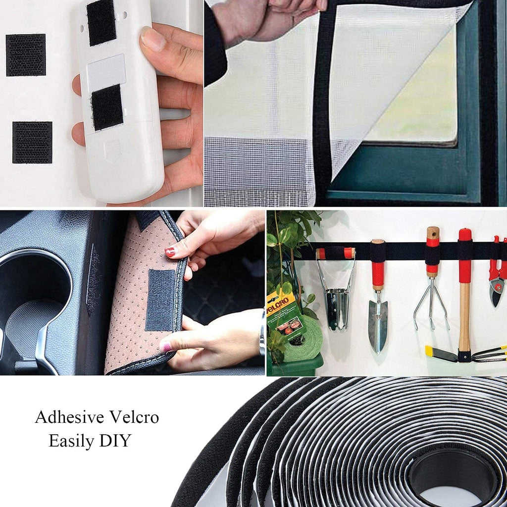 16.4 Feet x 2 Inch Hook and Loop Tape Roll with Heavy Duty Adhesive, Couch Cushion Tape, Strong Hook and Loop Strips with Sticky Back for Indoor Outdoor Home, Office and DIY Crafts
