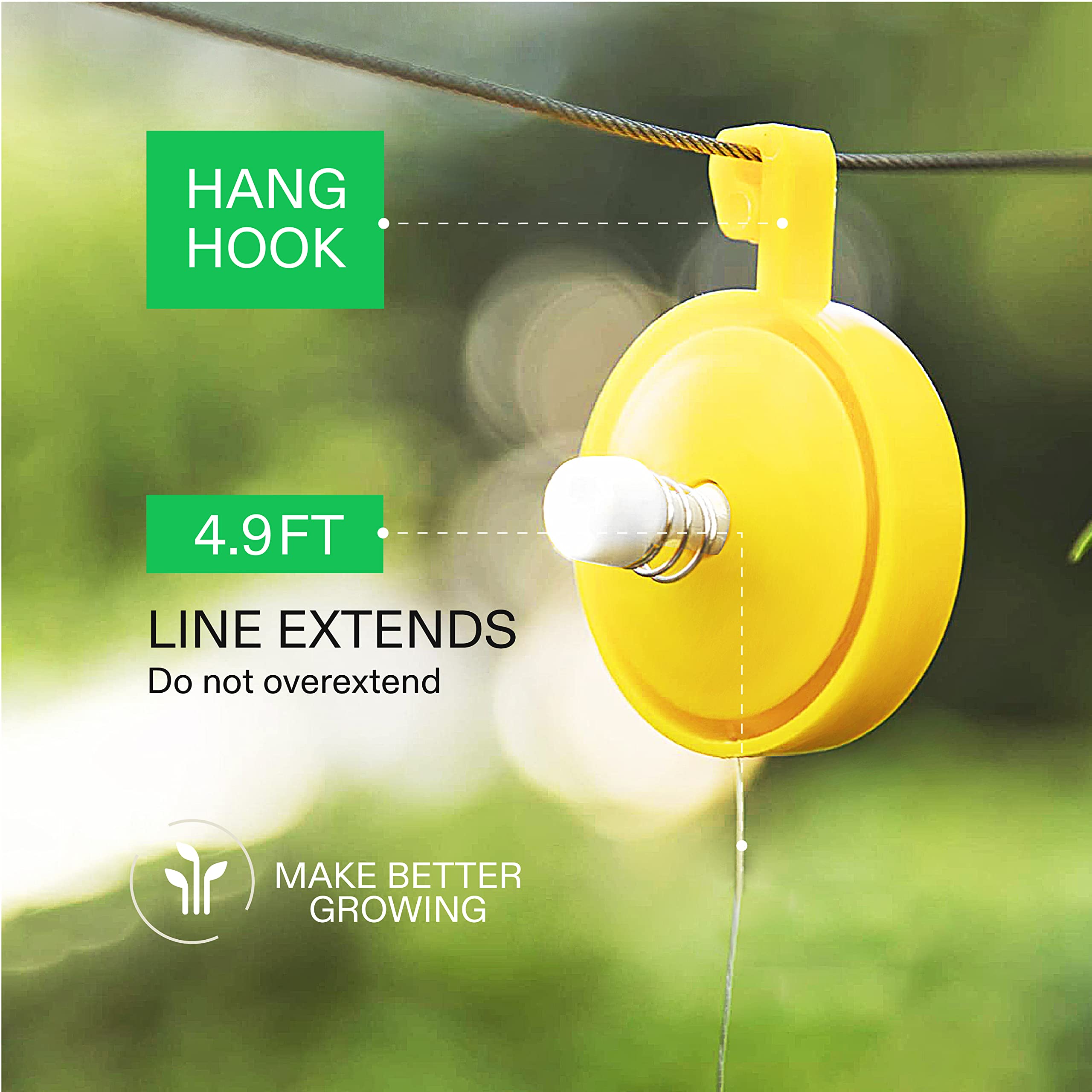 VIVOSUN 12 PCS Retractable Plant Yoyo with Stopper for Grow Support in Tent Garden or Hydroponics,Yellow