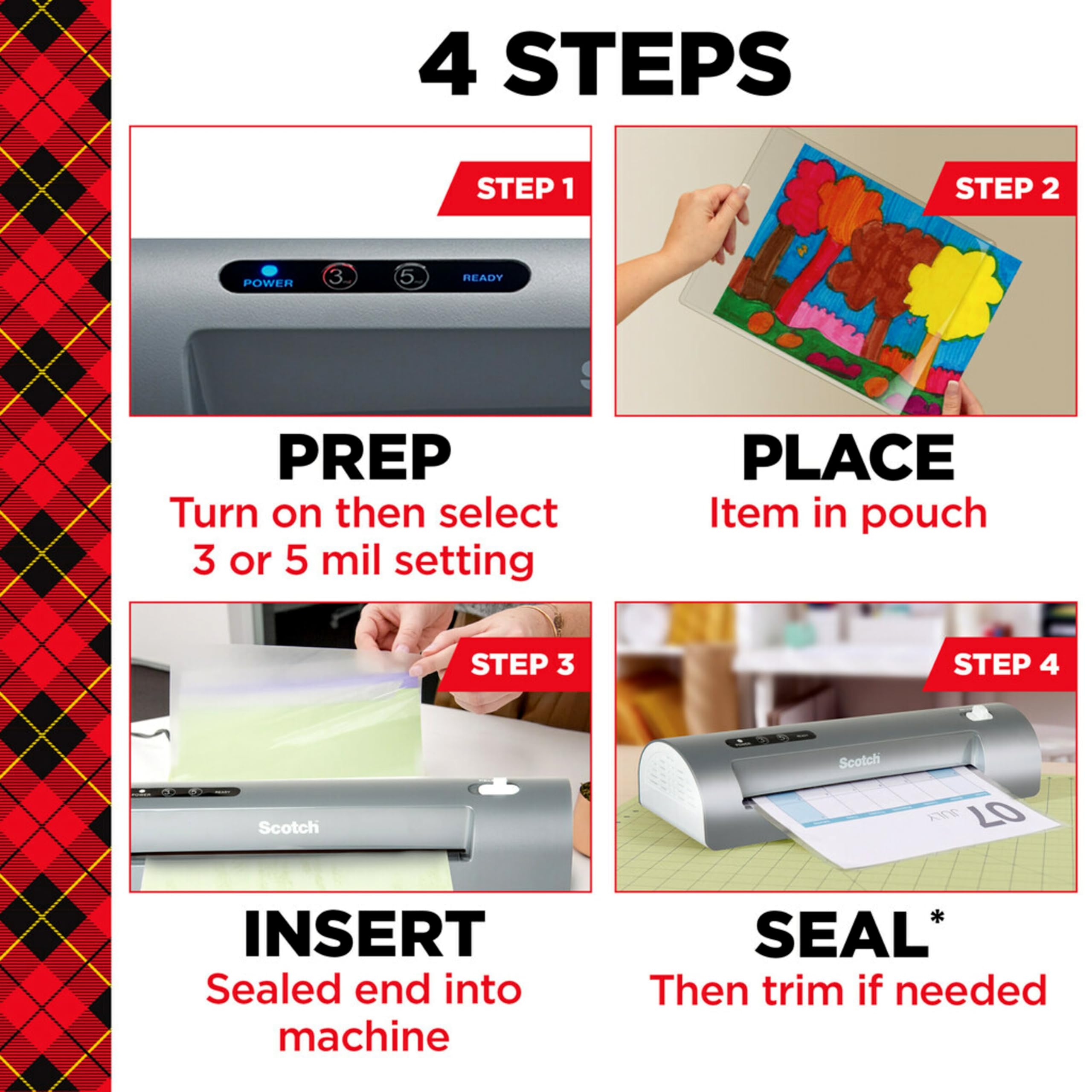 Scotch Thermal Laminating Sheets, Ideal Office or School Supplies, 9 in x 11.5 in, 3-Mil Thick, 100 Laminating Pouches