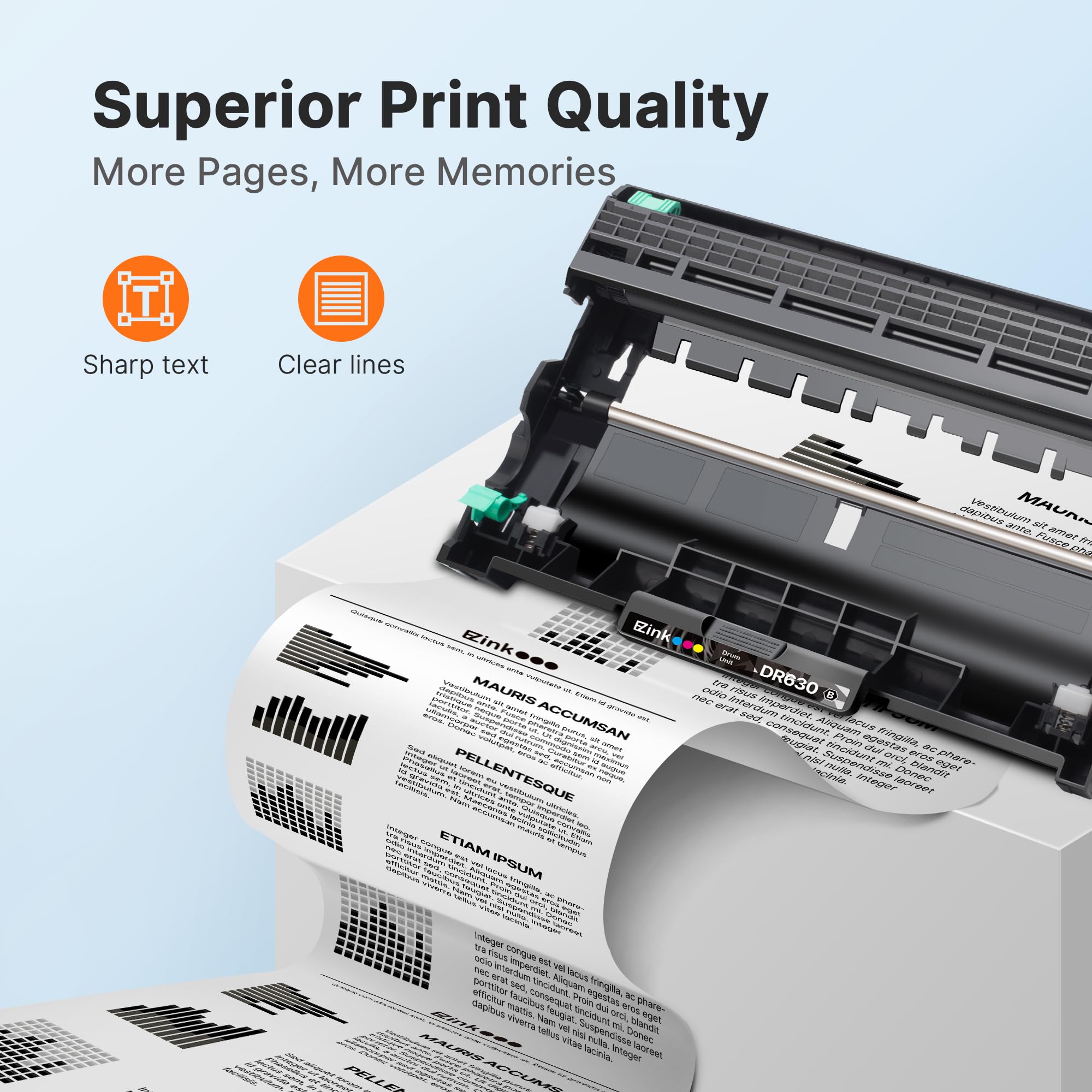 E-Z Ink DR630 Drum Unit 1 Pack Compatible Replacement for Brother DR630 DR660 DR-630 DR-660 Drum for Brother DCP-L2520DW DCP-L2540DW HL-L2320D MFC-L2700DW MFC-L2720DW MFC-L2740DW Printer