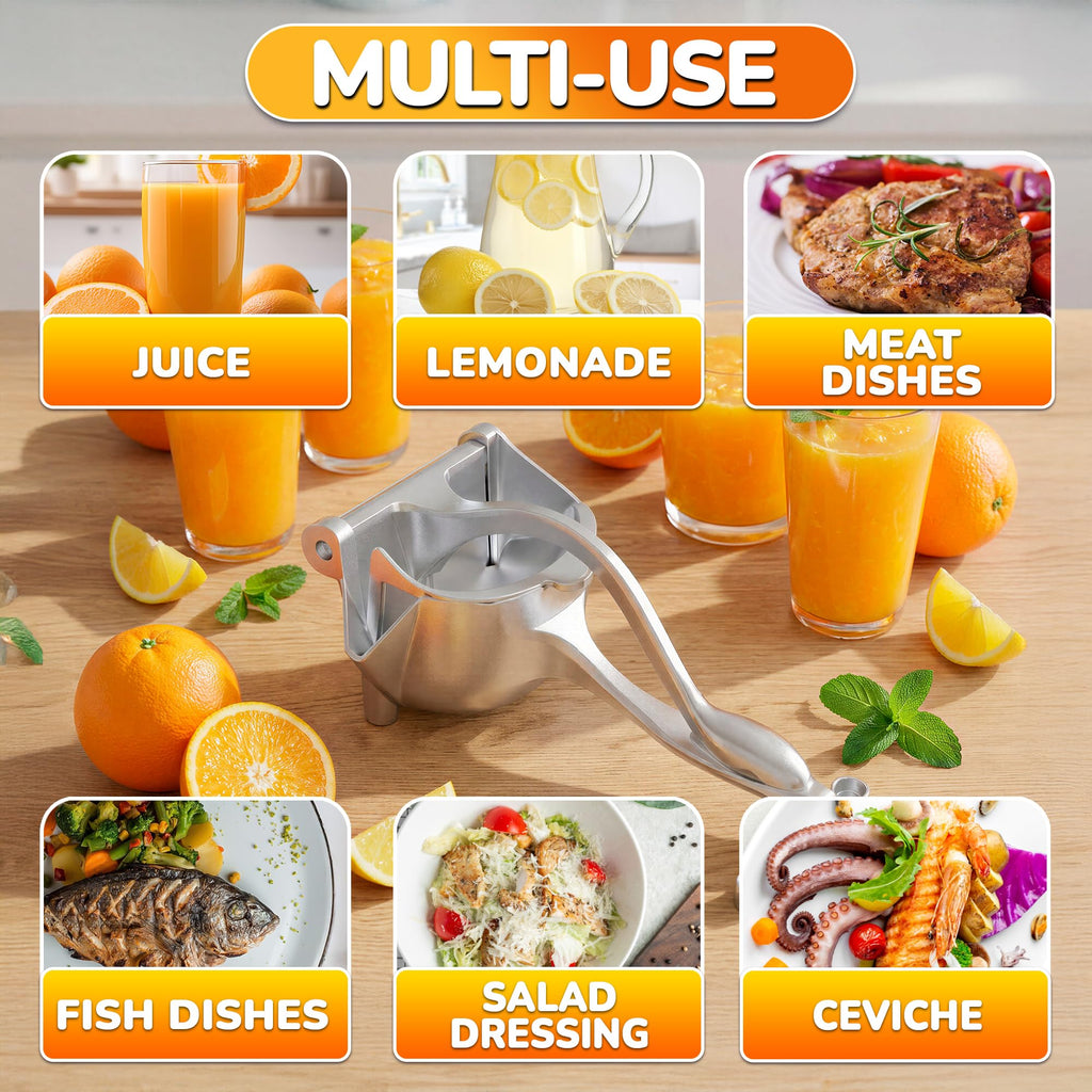 Aluminum Alloy Fresh Fruit Juice Extractor - Juice Squeezer Handheld, Ergonomic Grip, Easy to Use, 9.8" Length Hand Juicer Squeezer with 0.6L Capacity, Efficient Extraction of Citrus, and Other Fruits