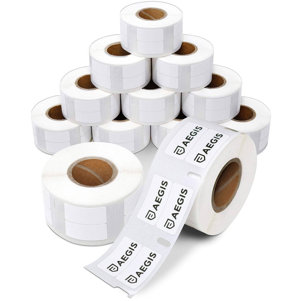 Aegis Adhesives - 1/2" X 1" Replacement for DYMO 30333 (12 Rolls/12000 Labels) Direct Thermal Small Multipurpose 2-Up Labels - Compatible with LabelWriter 450, 450 Turbo, 4XL Printers (NOT 550, 5XL)