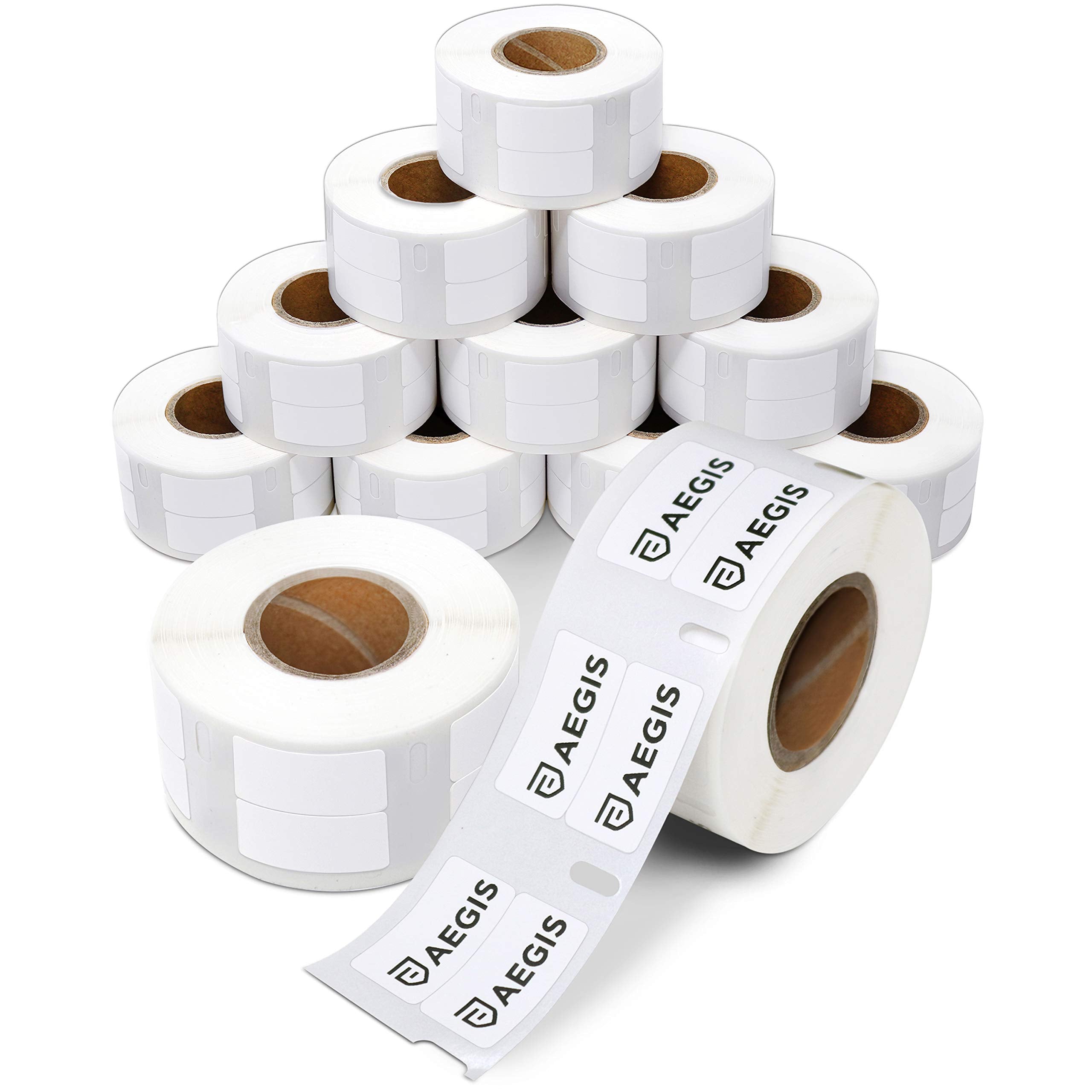 Aegis Adhesives - 1/2" X 1" Replacement for DYMO 30333 (12 Rolls/12000 Labels) Direct Thermal Small Multipurpose 2-Up Labels - Compatible with LabelWriter 450, 450 Turbo, 4XL Printers (NOT 550, 5XL)