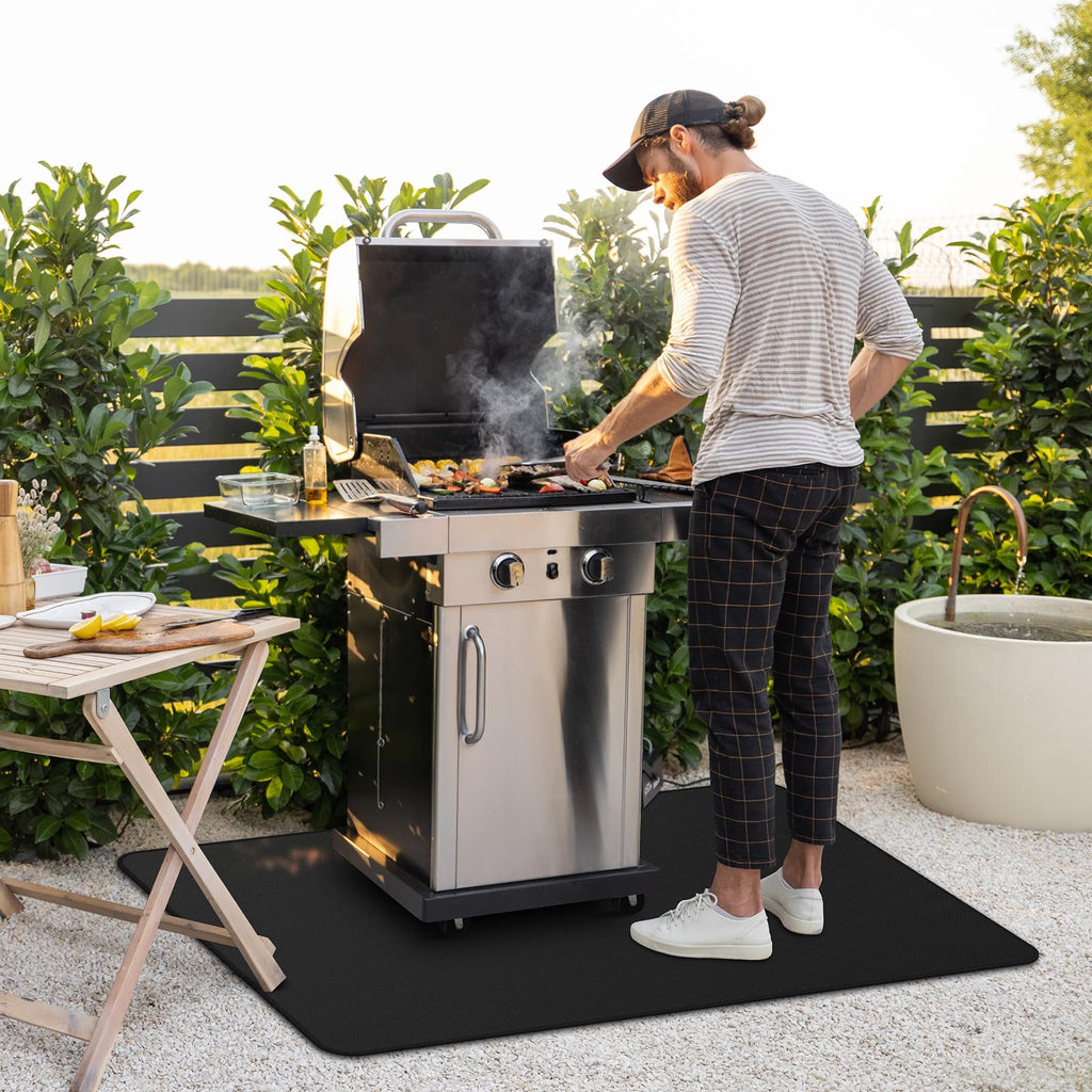 FIREWESS Under Grill Mat for Outdoor Grill, 30x48inch Double-Sided Fireproof Grill Pad,Perfect for Outdoor Barbecue Spots,Fireproof, Waterproof, and Oilproof BBQ Protector for Decks and Patios