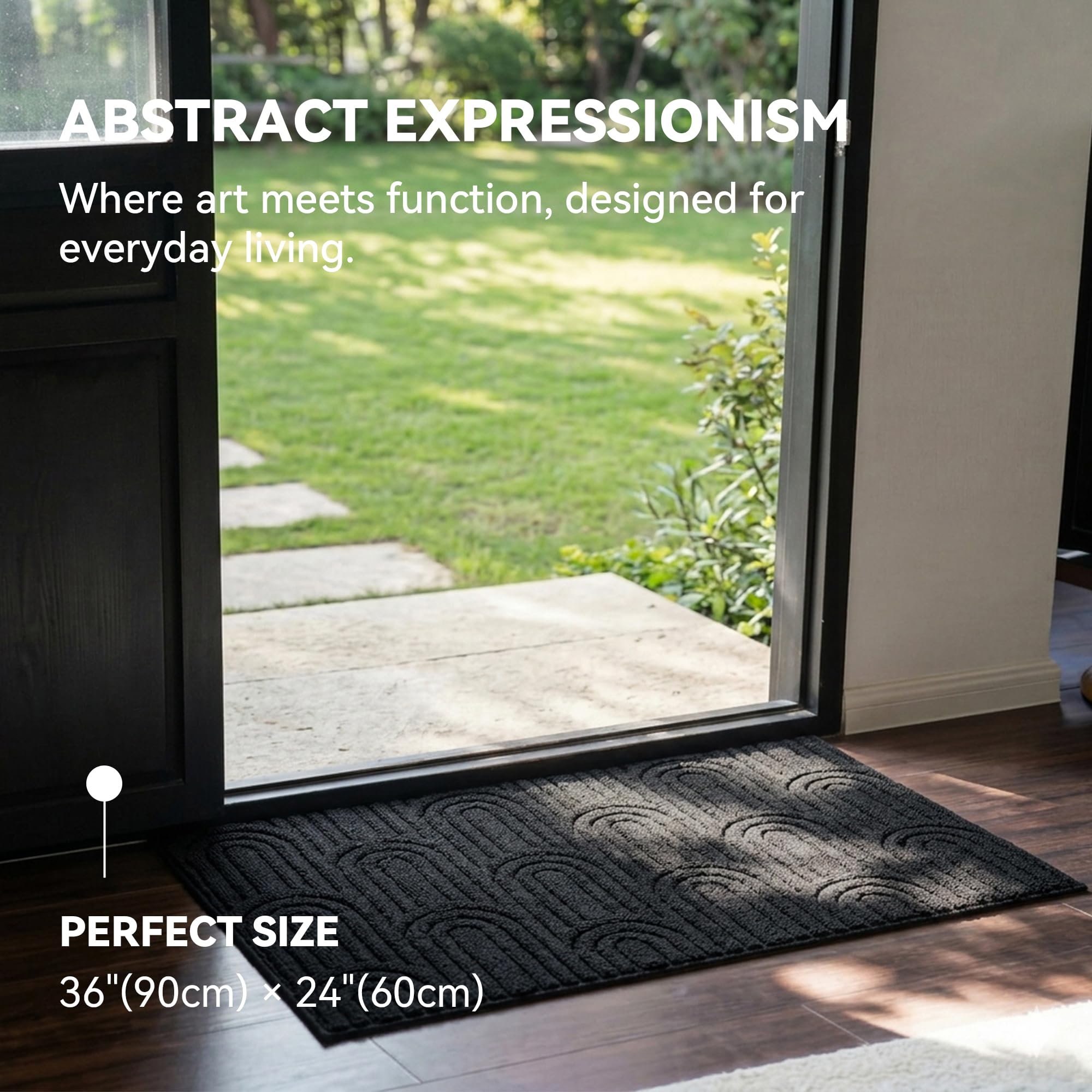 GRANNY SAYS Indoor Doormat Black, 60 x 90 cm Non Slip Mat for Entrance, Machine Washable Entry Rugs for Entrance Indoor, Low Profile Outdoor Mats, Floor Mats for House, Tapis D'Entrée Intérieur