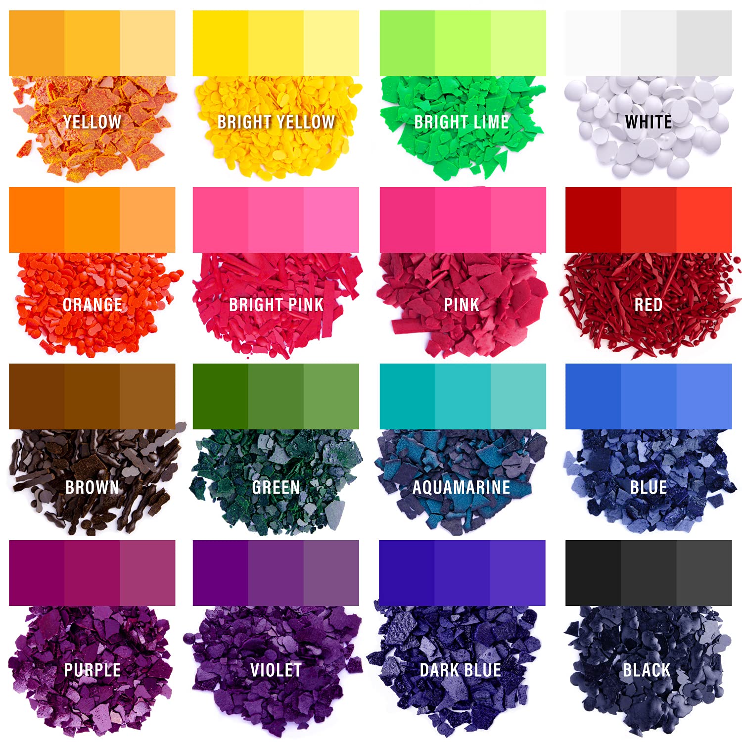 Candle Wax Dye for Soy Wax Candle Making - 16 Candle Dye Coloring Chips – Candle Color Dye - Premium Candle Wax Coloring for Candle Making - Highly Concentrated Chips Colors