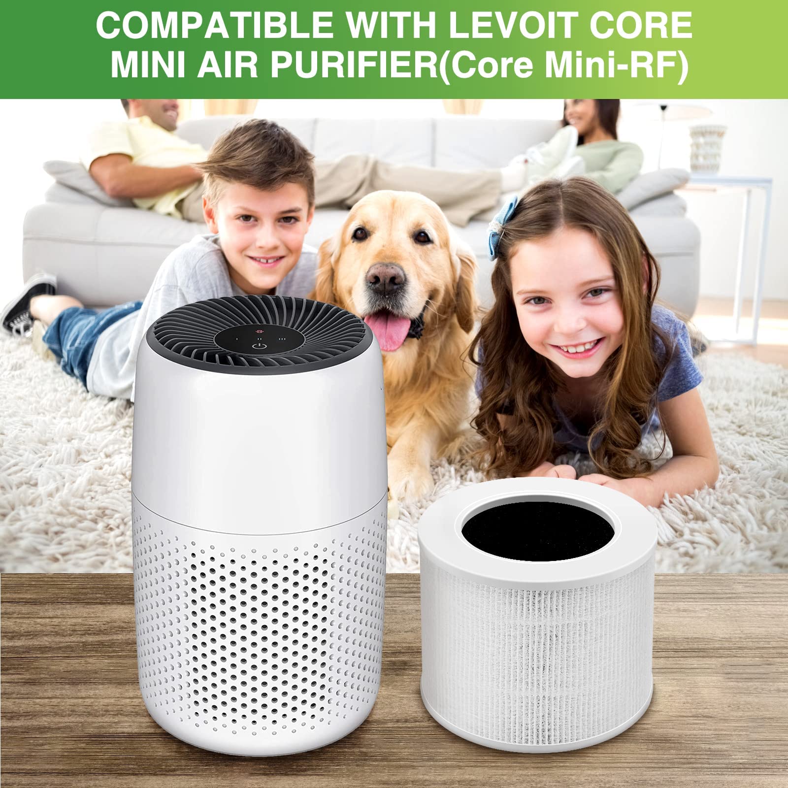 Core Mini Replacement Filter Compatible with LEVOIT Core Mini Air Purifier, 3-in-1 Replacement Filter, 2 Filter & 10 Fragrance Sponge