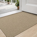 DEXI Door Mat Indoor Entrance, 17x29 Small Ultra Thin Front Entry Rug Floor Carpet, Washable Dirt Trapper Doormat with Non Slip Rubber Waterproof Back for Entryway, Beige