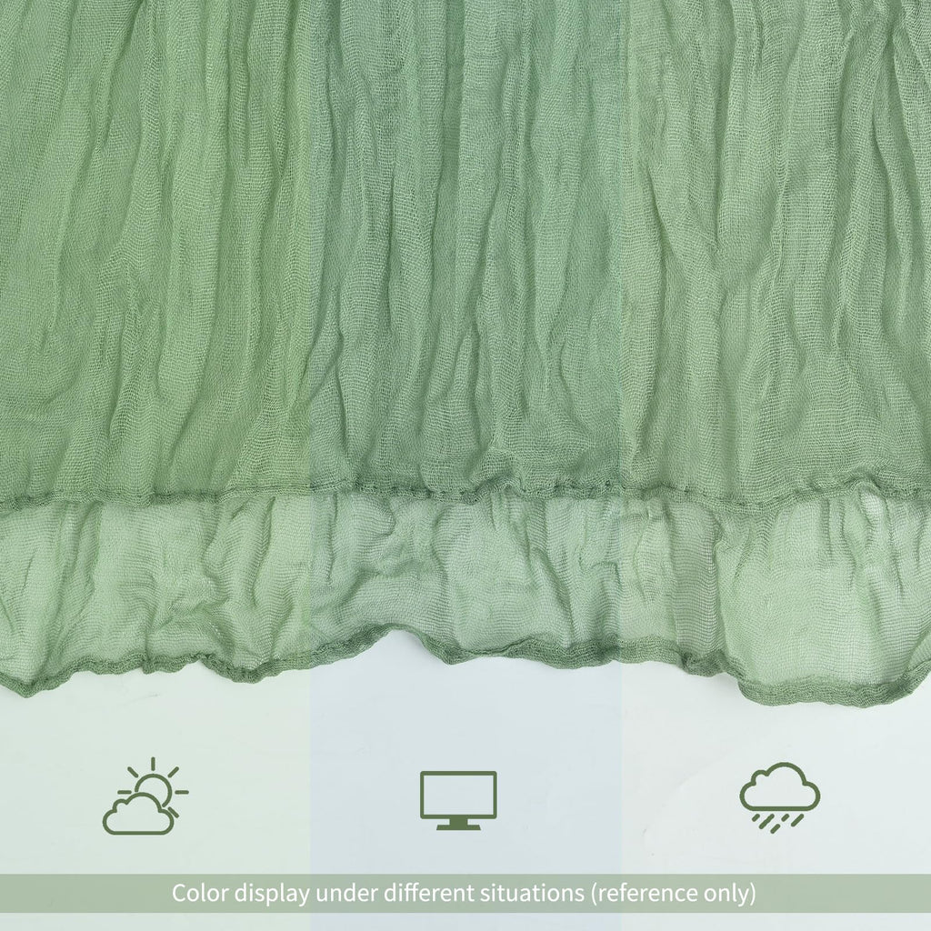 12 Pack Sage Green Table Runner 10Ft Cheesecloth Table Runner Rustic Gauze Table Runners Romantic Long Sage Sheer Fabric Cheese Cloth Table Runners for Wedding Party Bridal Baby Shower
