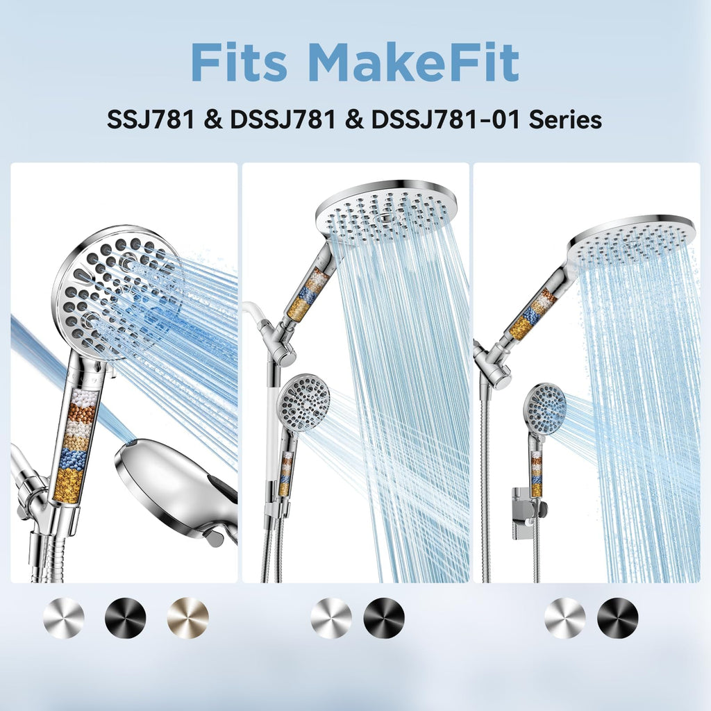 MakeFit Shower Head Filter Replacement Cartridge for SSJ781/DSSJ781 MakeFit Filtered Handheld Shower Head (2-Pack)
