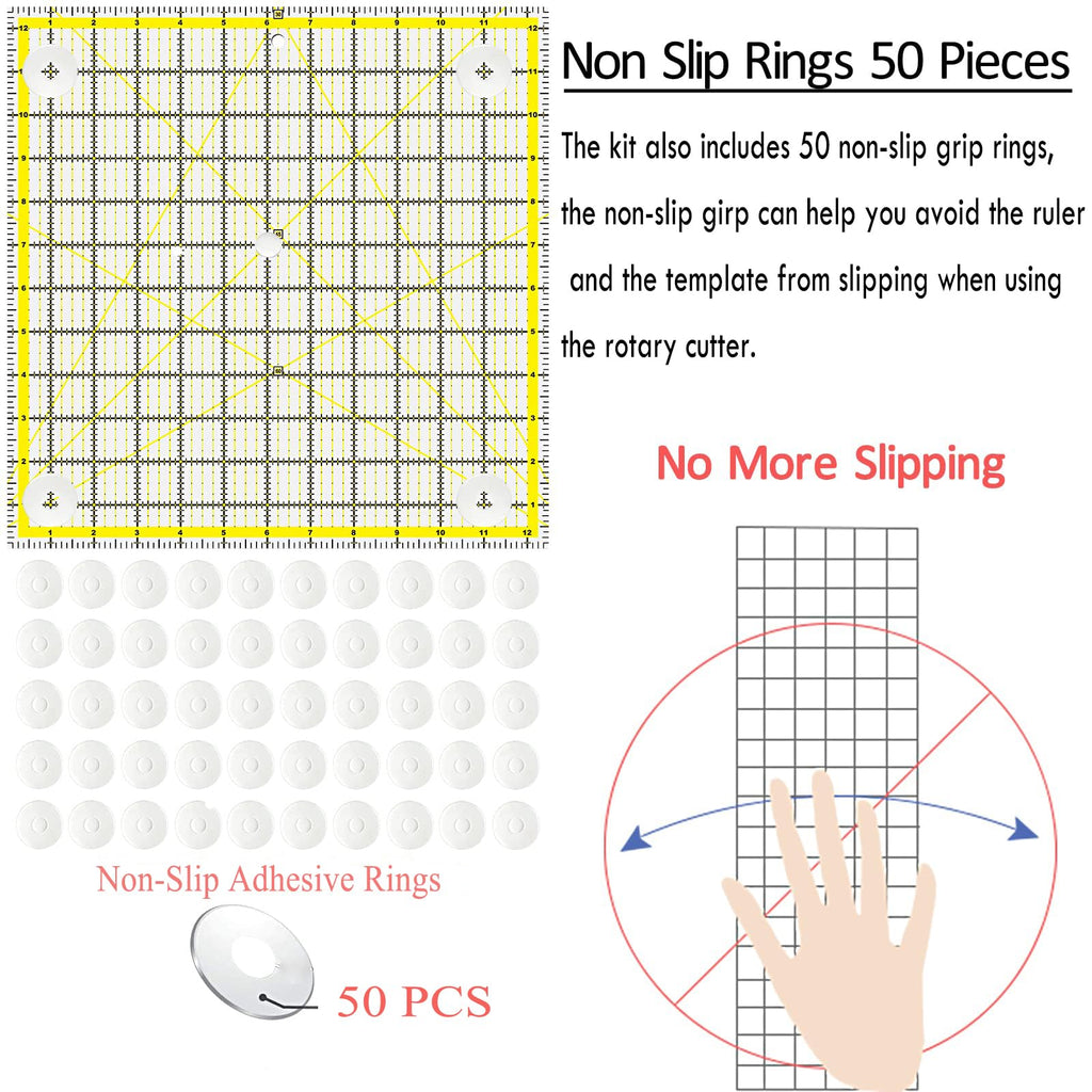 8 Pack Acrylic Quilting Ruler, Square Transparent Fabric Quilter Ruler with Double-Colored Grid Lines.Clear Sewing and Ironing Rulers for Precision Cutting and Easy Sewing