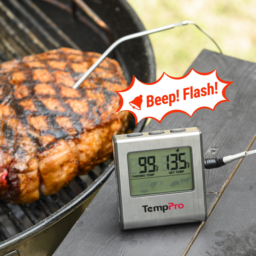 ThermoPro TP-16 Meat Thermometer with Stainless Steel Probe for Indoor Outdoor Use, Digital Cooking Thermometer for Grill, Barbecue, Oven, Smoker, Candy