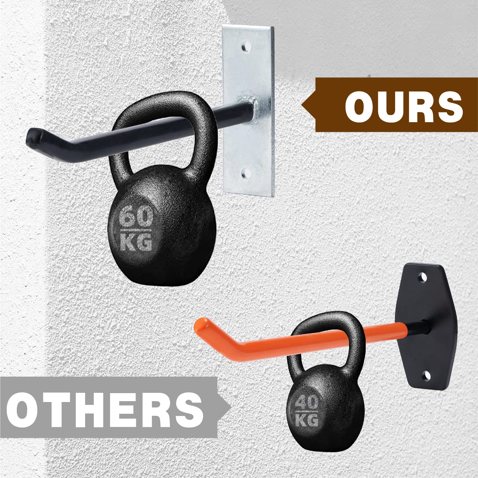 Sinoer 4 Pack Garage Tires Hooks/Heavy Duty Wall Mounted Hanger Tool Storage Rack Multi-Tools Storage Utility Tire Holder with Screws