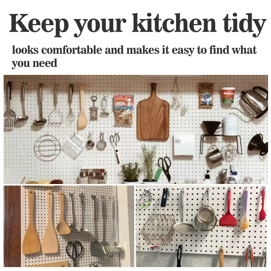 MAQIHAN 50Pcs Pegboard Hooks for 1/4'' Boards - 4inch Metal Peg Boards Hooks Heavy Duty Peg Board Display Slat Wall Panel Hooks Garage Organization Hanging Storage Suncast Shed Pegboard Organizer