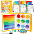 D-FantiX Large Magnetic Fraction Demonstration Book, Magnetic Fraction Tiles & Fraction Circles Set, Montessori Fraction Manipulatives Learning Tools for Elementary School Kids Students