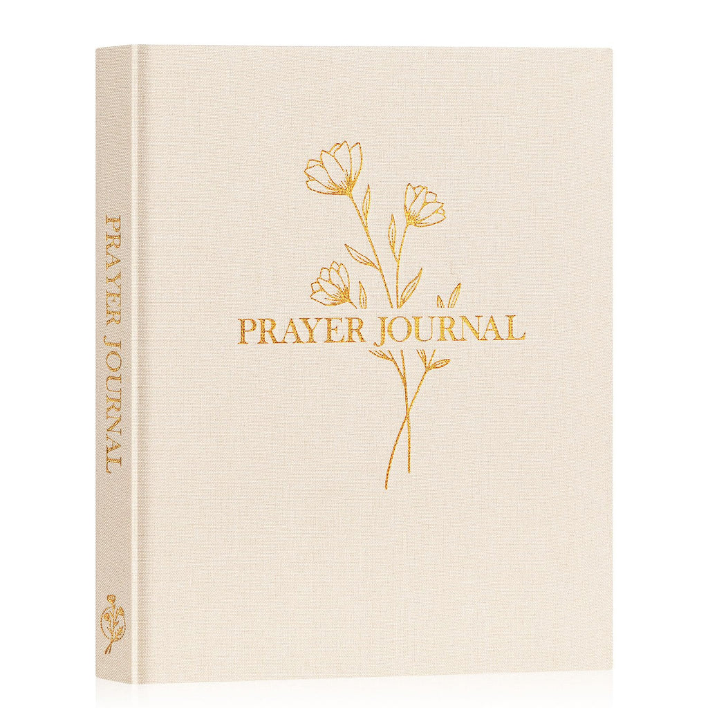 Lanpn Bible Prayer Journal for Women Men, 68 Weeks Linen Bible Study Journal Christian Prayer Notebook Planner with Scripture Verse, Devotional Journal Religious Christian Faith Gifts Women, Beige