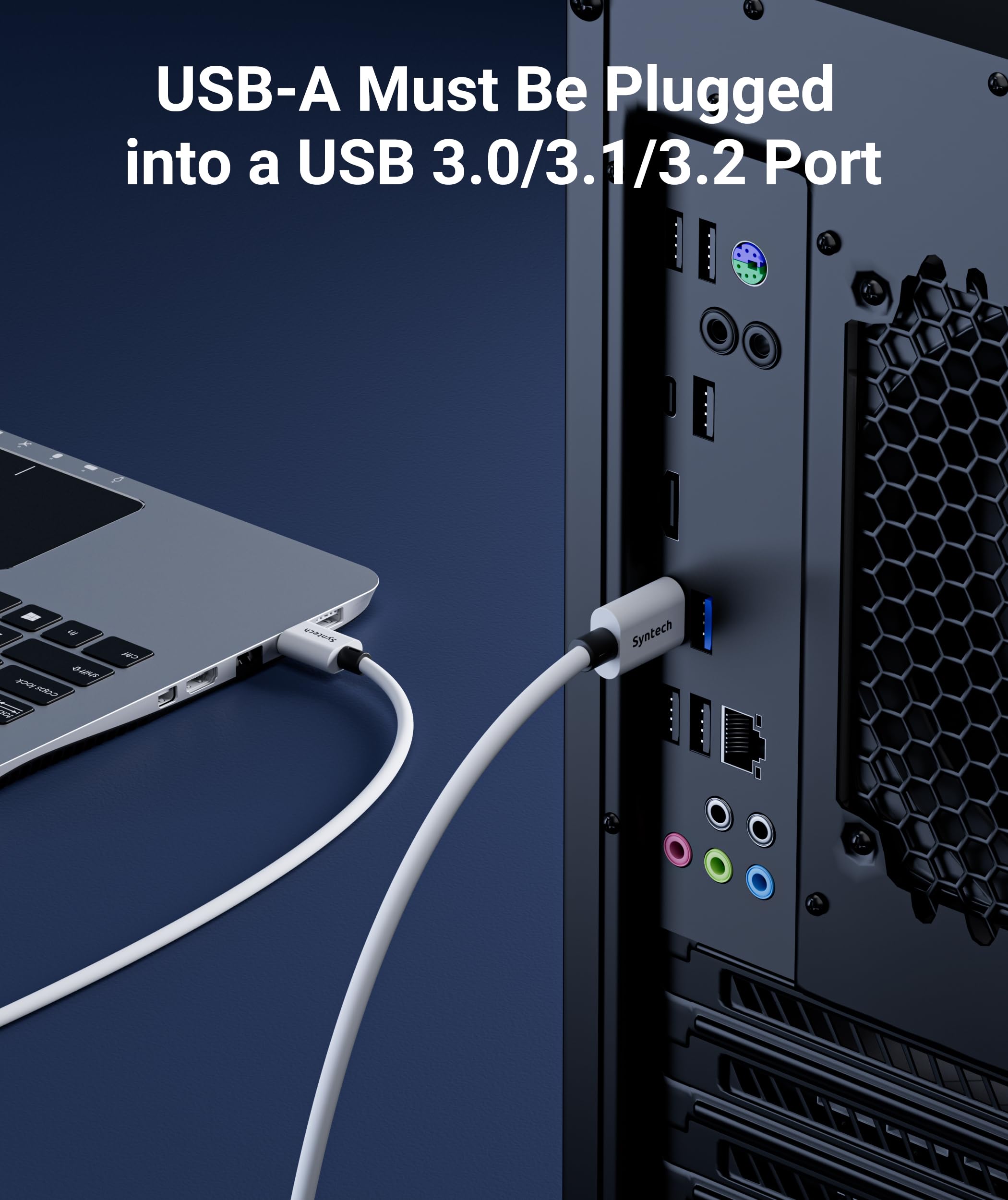 Syntech Link Cable 16FT for PCVR Compatible with Oculus/Quest 3/Meta Quest 3S, Quest2/Pro/Pico 4/Ultra Accessories and PC/SteamVR, High Speed PC Data Transfer, USB 3.0 to USB C Cable for VR Headset