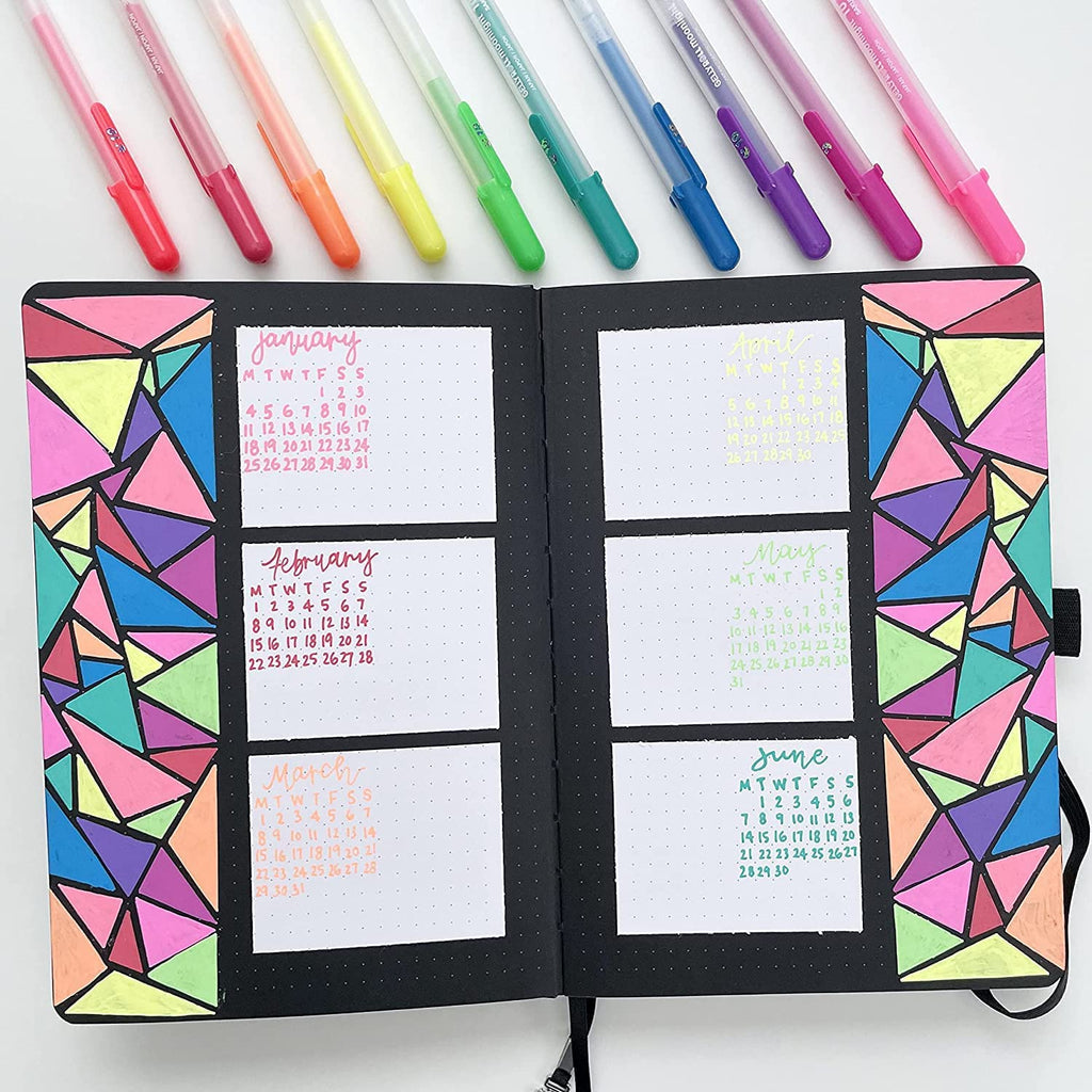 SAKURA Gelly Roll Moonlight 10 Gel Pens - Bold Point Ink Pen for Journaling, Art, Calligraphy, or Drawing - Assorted Bright Ink - Bold Line - 10 Pack