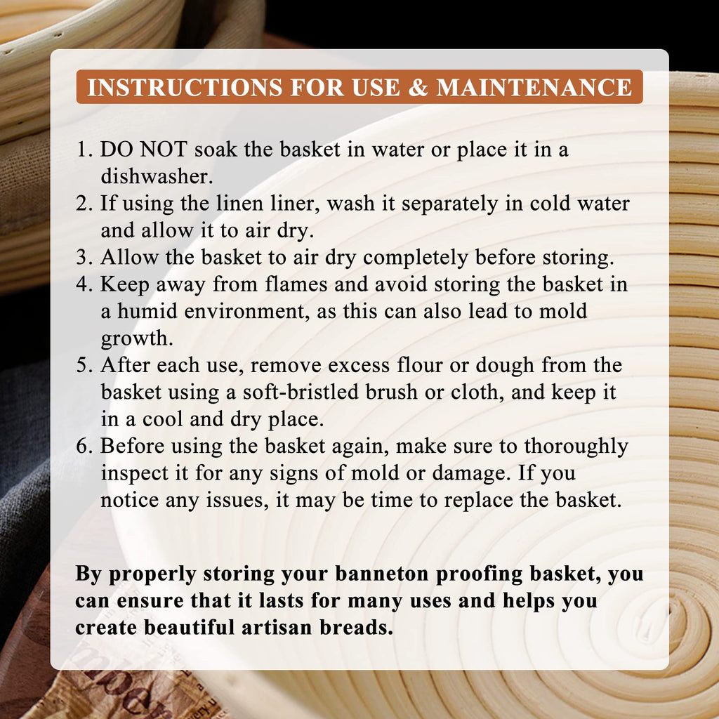 Bread Proofing Basket 9 Inch: Set of 2 Round Banneton Sourdough Proofing Bowls for Artisan Bread Making for Professionals and Home Bakers