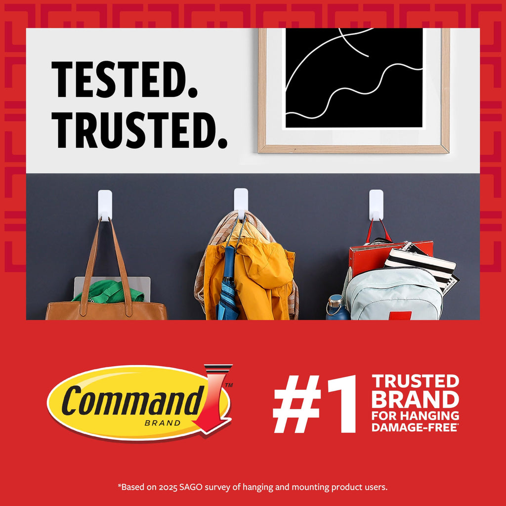 Command Medium and Large Picture Hanging Strips, Damage Free Hanging Picture Hangers, No Tools Wall Hanging Strips for Christmas Decorations, 12 Medium Pairs and 16 Large Pairs (56 Command Strips)