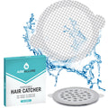 25 Pack Disposable Shower Drain Hair Catcher Mesh Stickers - Peel & Stick Drain Strainers to Prevent Clogs, Strong Waterproof Adhesive, Mess-Free Disposable Drain Covers for Shower & Bathtub